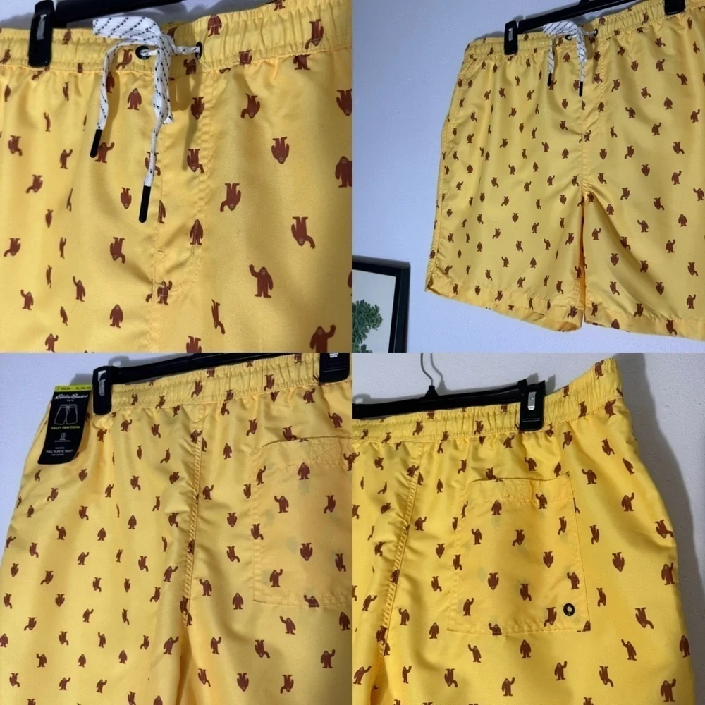 Eddie Bauer NWT yellow Sasquatch Volley swim trunks size XL (40-42)